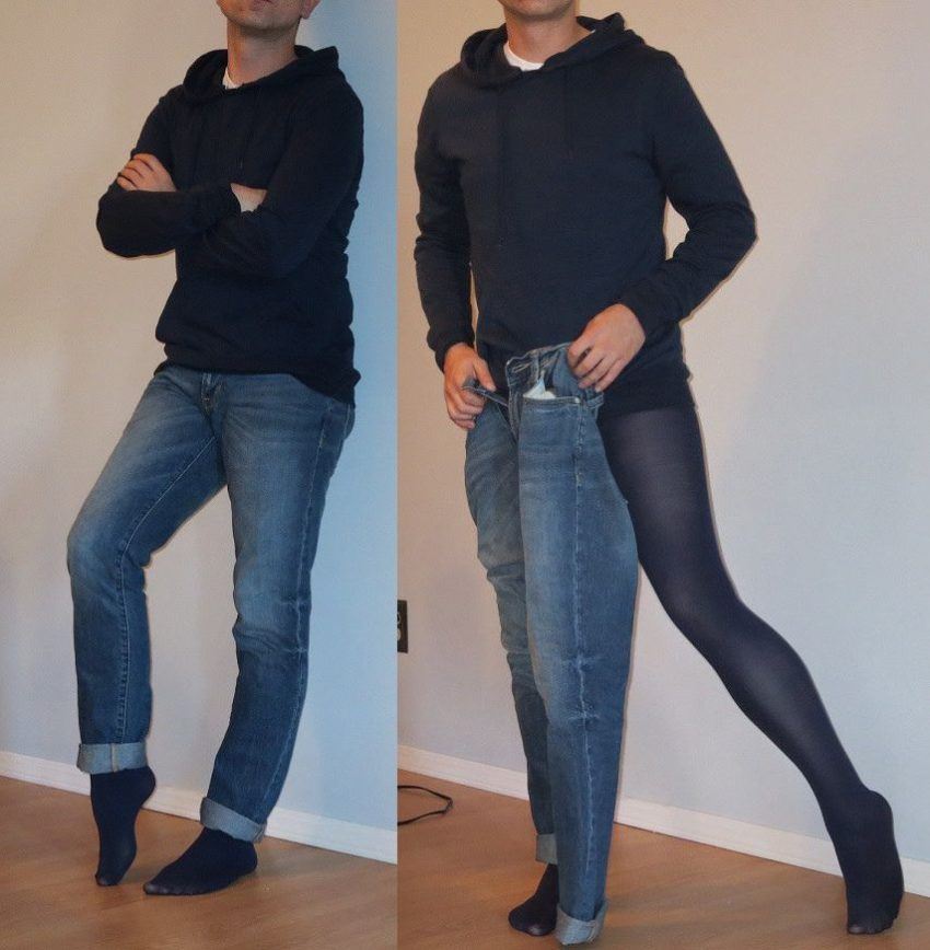 wearing tights under jeans
