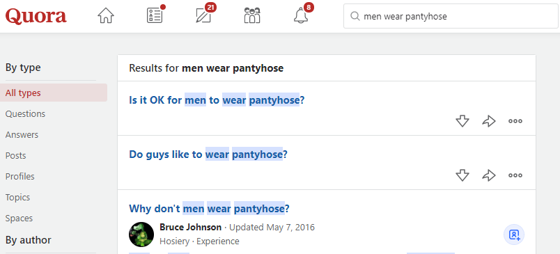 Men wear pantyhose topics